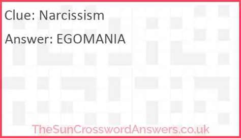 narcissistic crossword clue|narcissism sun crossword.